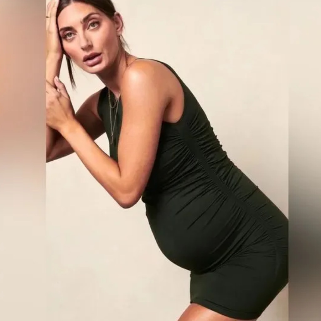 Blanqi Everyday Maternity Sleeveless Dress - Olive Green
